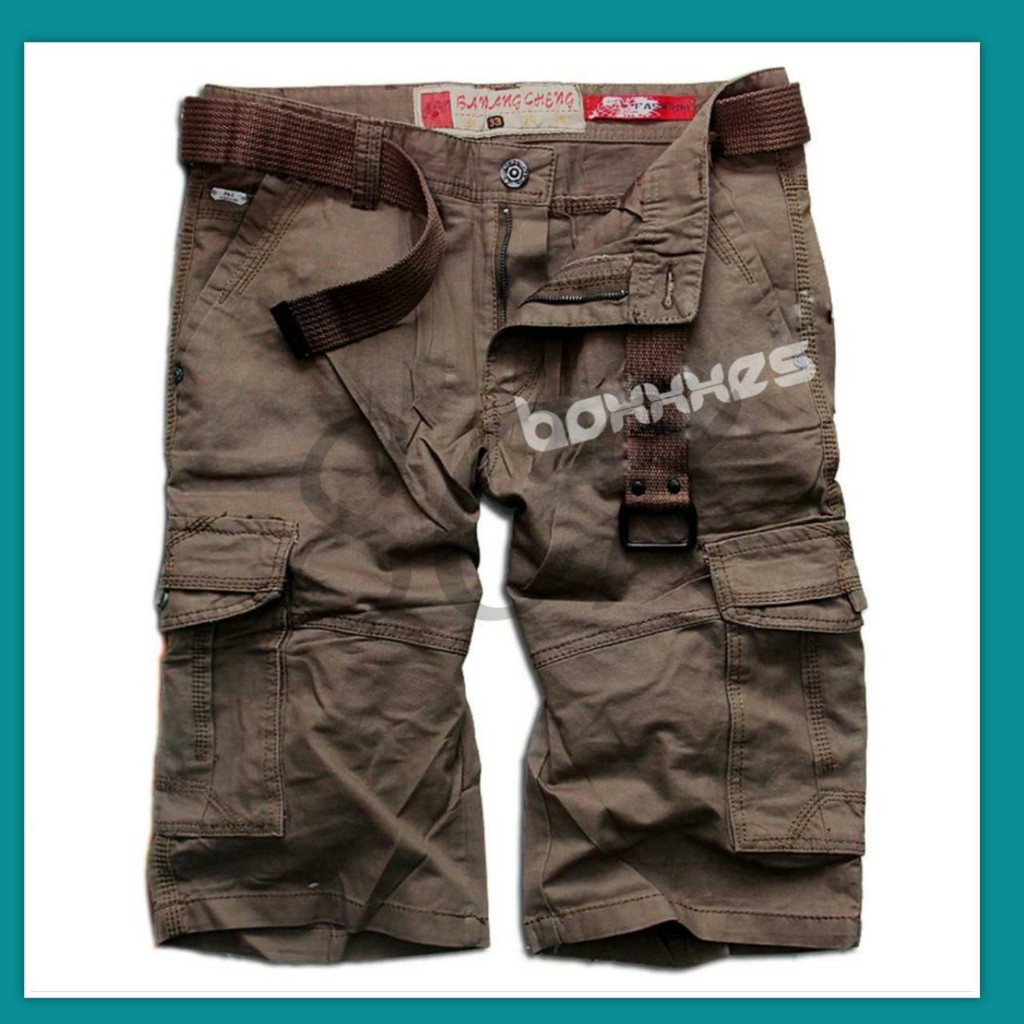 Celana Pendek Bawancheng Polos Cargo Pdl  size 28-38 / Bawahan Tactical Cargo Pria- sckmenwear GROSIR