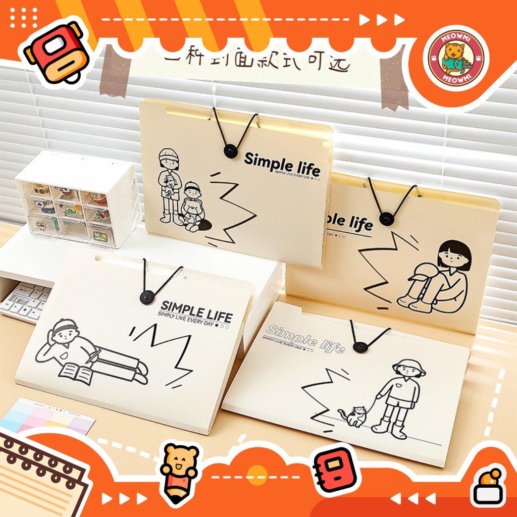 

Expanding File Folder 5 8 12 Slots Pockets Simple Life FMP0052