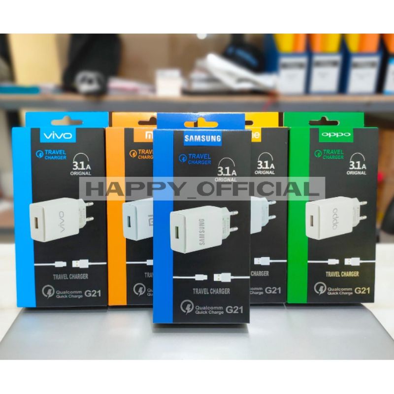 TC CHARGER BRANDED G21 3.1A MICRO USB PACK IMPORT