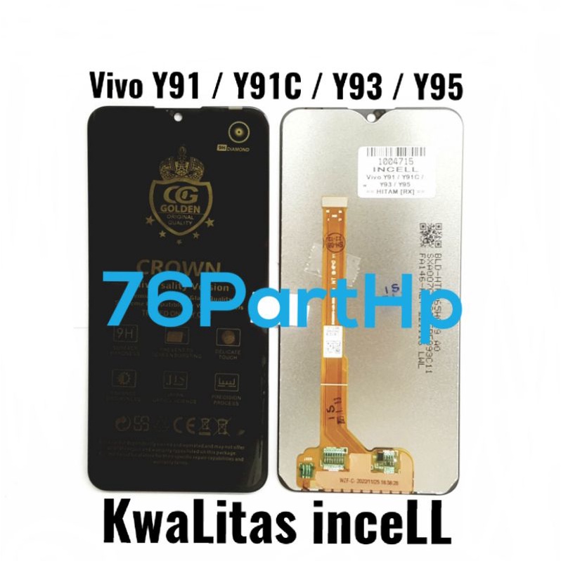 Lcd Touchscreen Fullset Kwalitas Incell Vivo Y91 - Y91C - Y93 - Y95 - Hitam