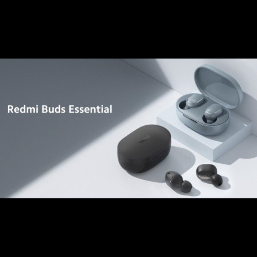 Xiaomi Redmi Buds Essential TWS BLACK Earphone Bluetooth 5.2 IPX4 - GARANSI RESMI ORIGINAL 100%