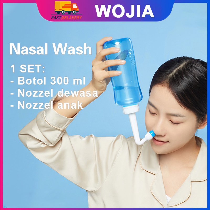 Alat Pencuci Hidung Nasal Rinse Pembersih Netipot Sinus Botol+10 Garam