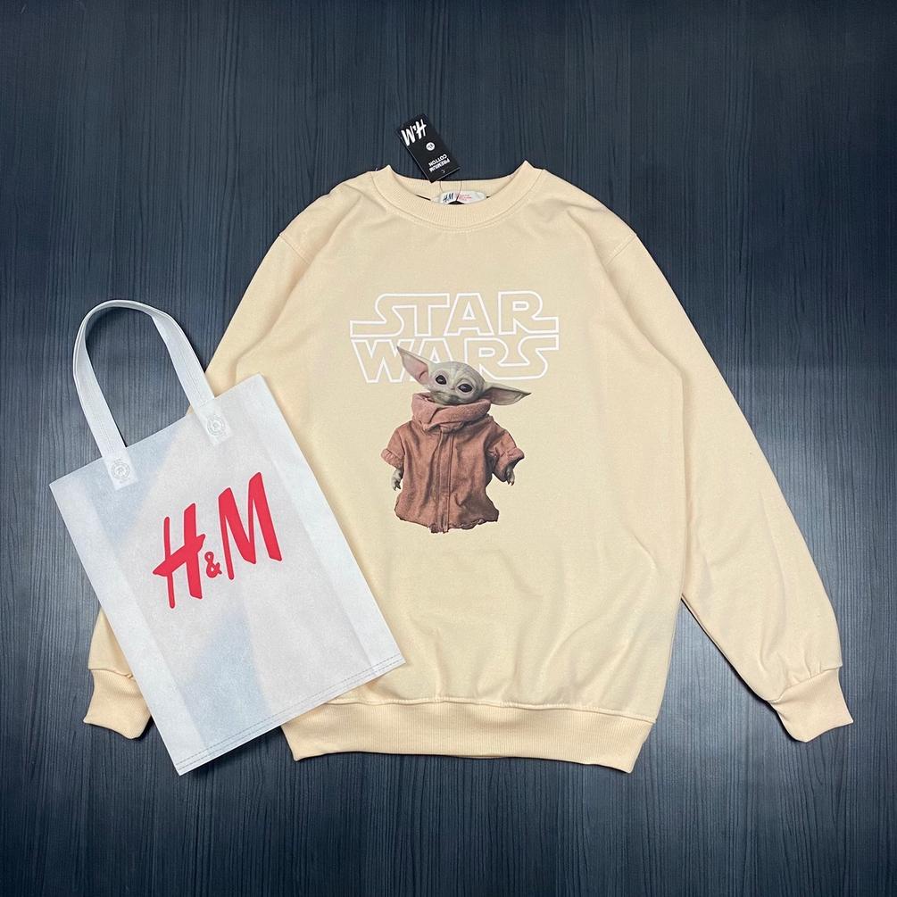 [ART. 535937] sweater crewneck dewasa H*M Starwars baby yoda freebag