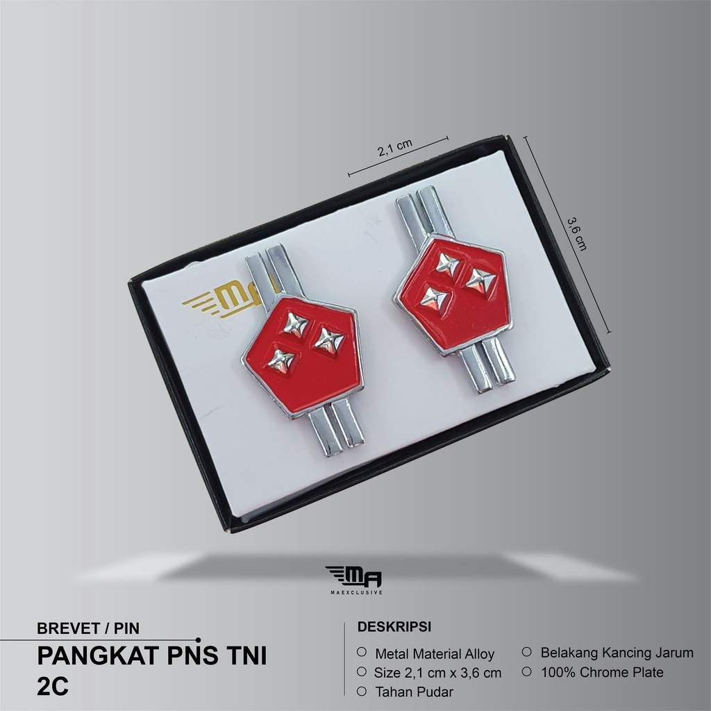 PIN PANGKAT PNS TNI 2C BRIVET WING