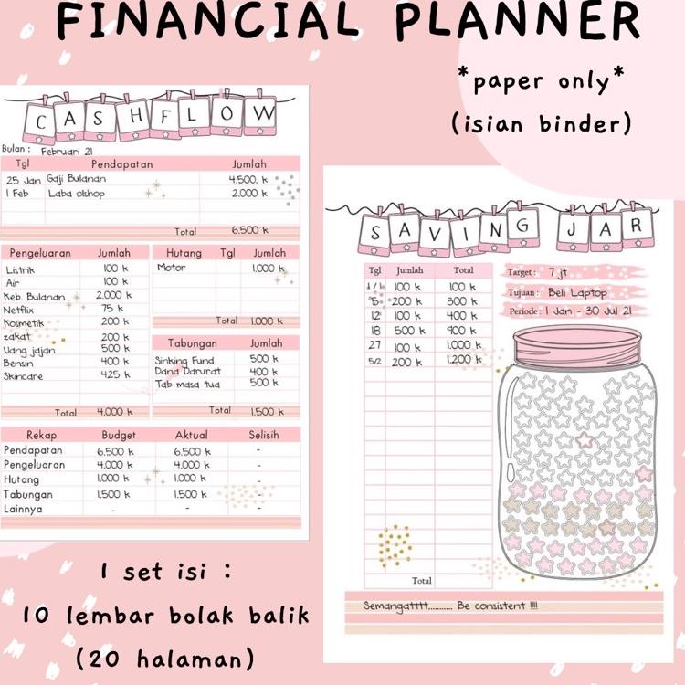 

N37 ISI BINDER FINANCIAL PLANNER CATATAN KEUANGAN BIG DISKON ₮