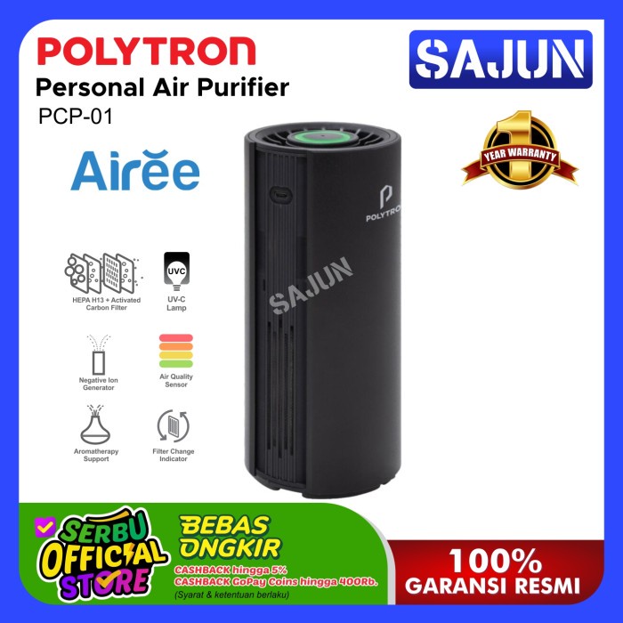 Pure Polytron Airee Personal Air Purifier Hepa Filter H13 Uvc Lamp Pcp 01