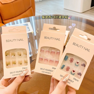 ⭐️𝐈𝐇𝐒 𝟖𝟐𝟖 𝐋𝐚𝐦𝐩𝐮𝐧𝐠⭐️Kuku Palsu Fake Nail Kuku Palsu Tahan Air 24pcs + Lem Fashion Japan Import