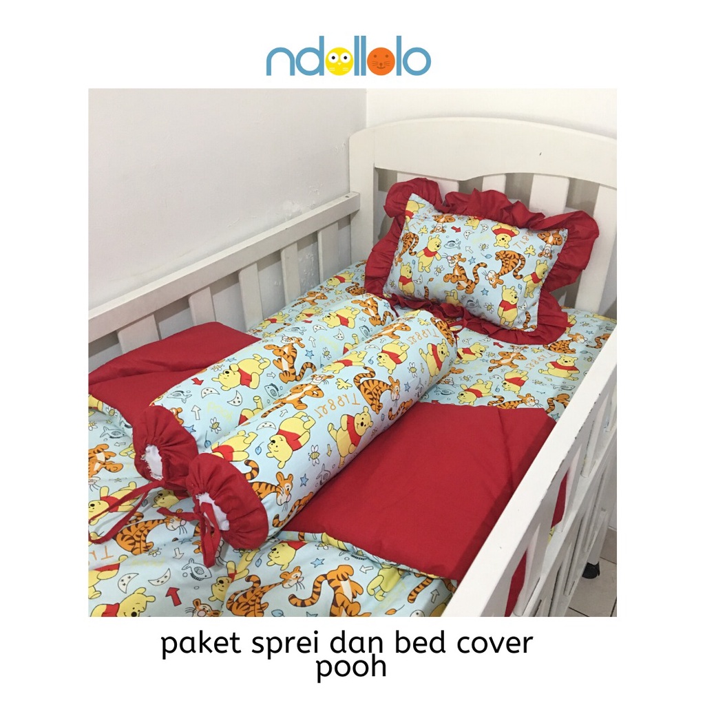 Paket TERMURAH Isi Sprei Bayi + Silikon Bantal Guling + Bedcover Bayi Untuk Perlengkapan Kelahiran dan Kado Bayi