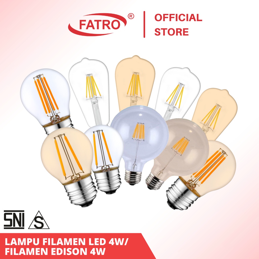 FATRO LAMPU FILAMEN LED 4W/ EDISON BOHLAM CAFE ST64 4W LED 1W 2W 4W 6W / G80 / G45 / G95