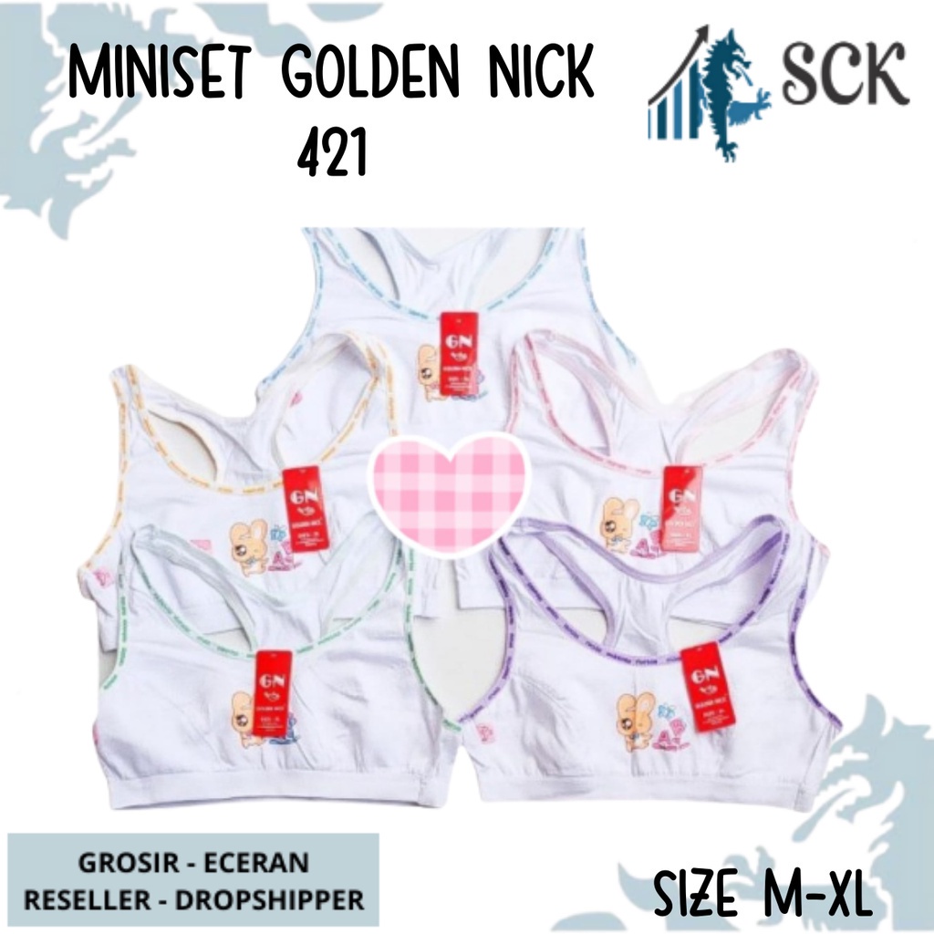 [ISI 3] Miniset GOLDEN NICK SA 421 Putih Polos / Training BH Anak Remaja Abg - sckmenwear GROSIR