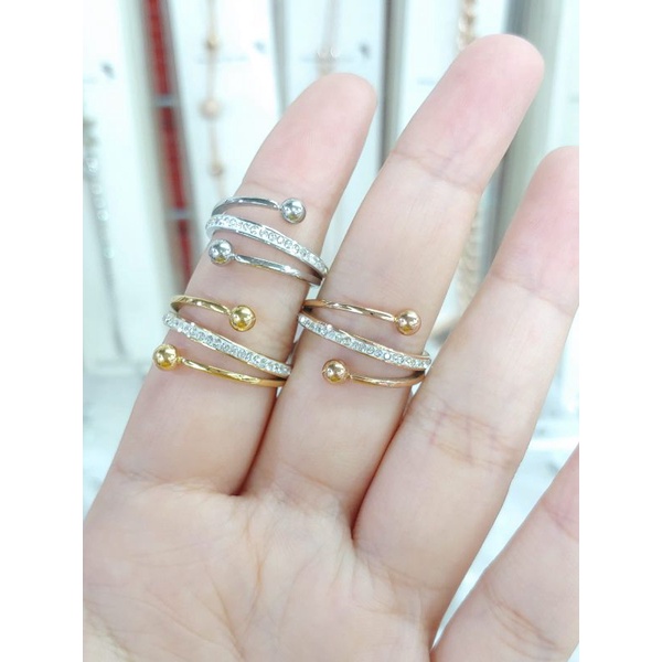 cincin bola permata titanium anti karat anti luntur