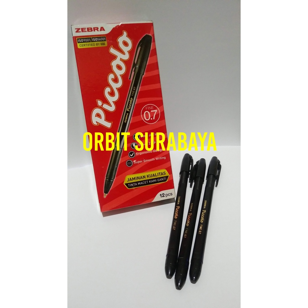 

Pulpen Ballpoint Zebra Piccolo 0.7 mm Hitam Black