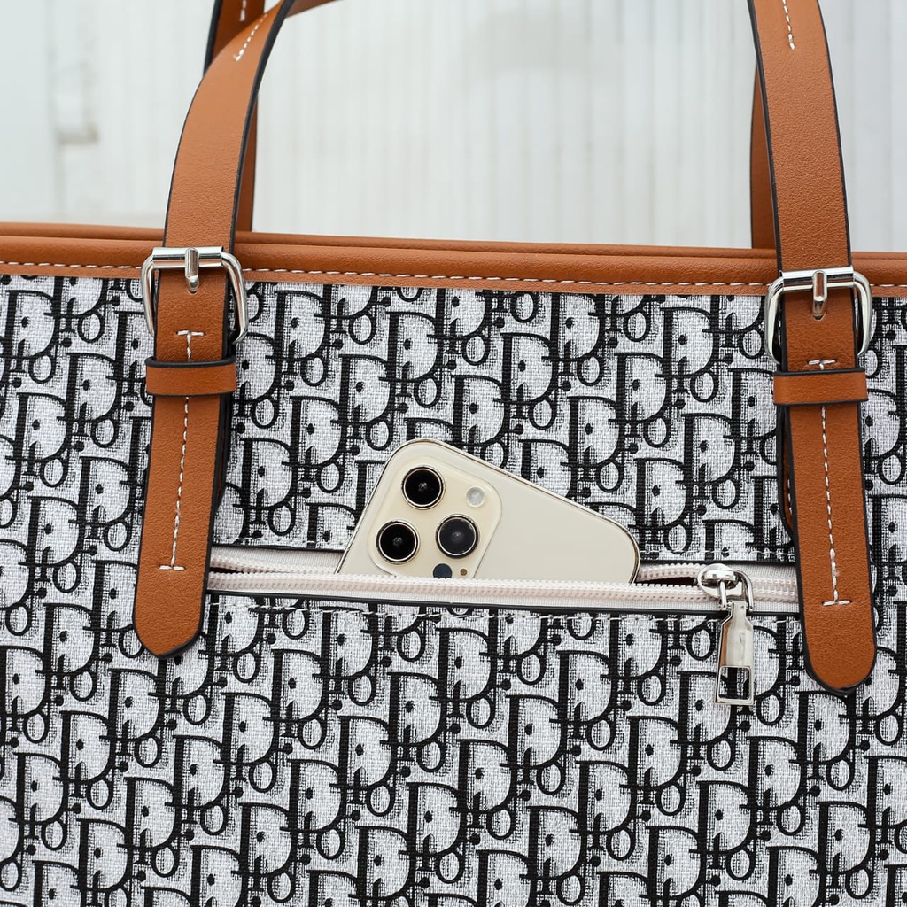 Tote bag Wanita Tas Kantor Jinjing Shoulder Bag Import - Tas bahu wanita DIO Monogram tas wanita import  #219