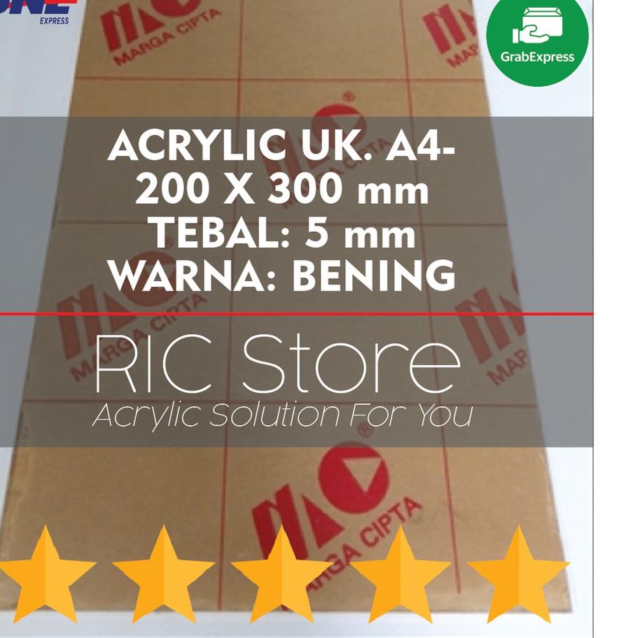 

Diskon⚡️⚡️Acrylic / Akrilik Lembaran Uk. A4 - 20x30 Tebal 5mm BENING
