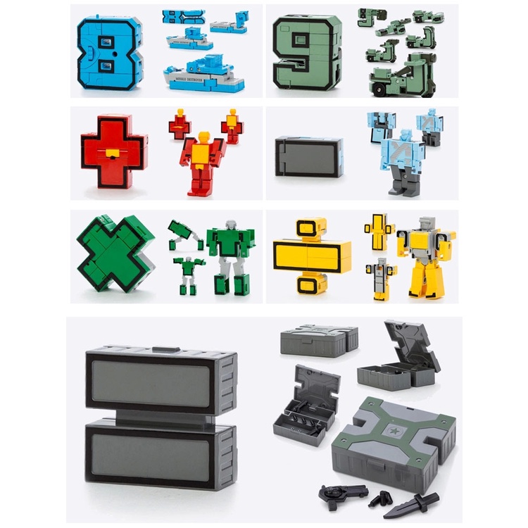 Blok Edukasi Kreatif Merakit Action Figure Transformasi Angka Deformasi Robot Mainan Untuk Anak