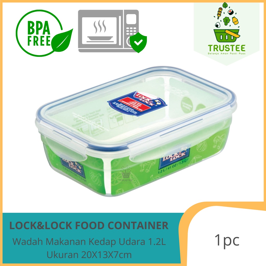 Lock &amp; Lock Food Container Wadah Makanan Kedap Udara 1.2L Locknlock