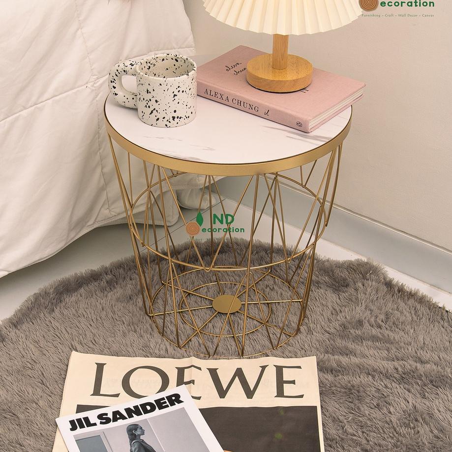 ♂ Meja Topaz Meja Bulat Besi Kayu Minimalis Furnishing / Meja topaz / meja informa / meja storage mi
