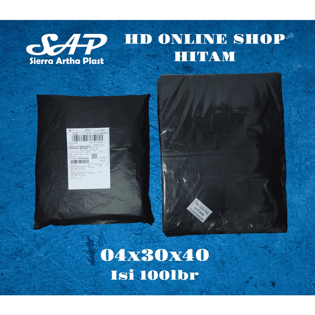 Plastik Packaging Hitam | Plastik Online Shop Tebal | Plastik Packing Online | HD Online Hitam 20x30 , 25X35 , 30X40 | HD Tanpa Plong