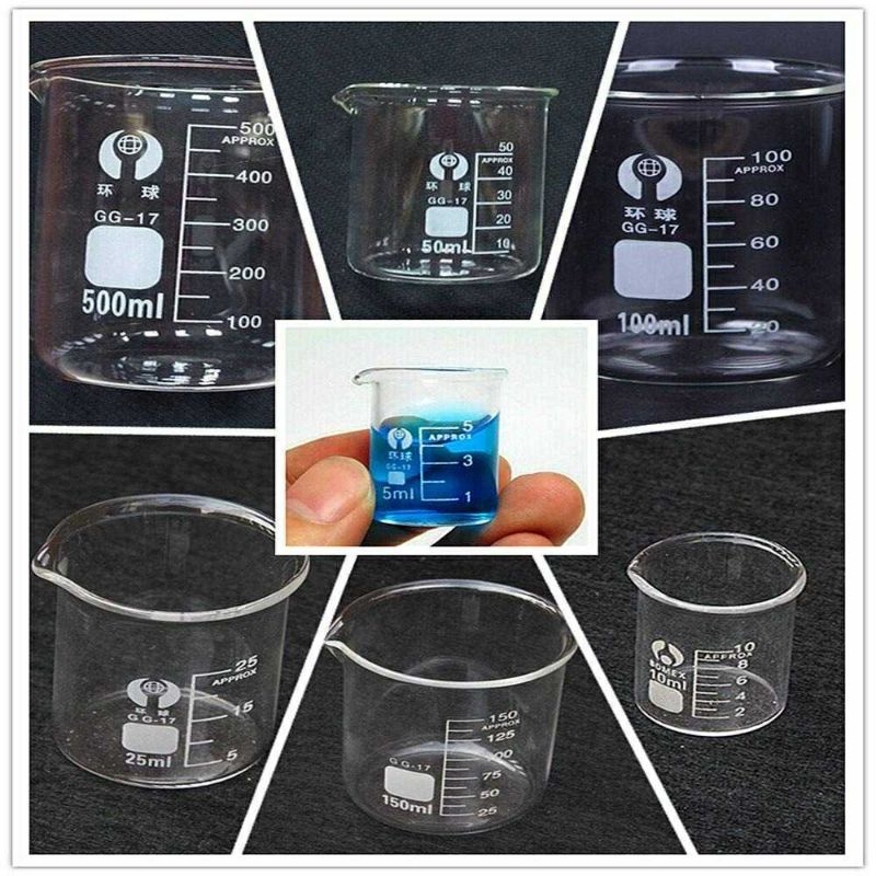 Gelas Ukur Kaca Laboratorium Lab kimia 1000ml 50ml 100ml 250ml 500ml Borosilicate Glass