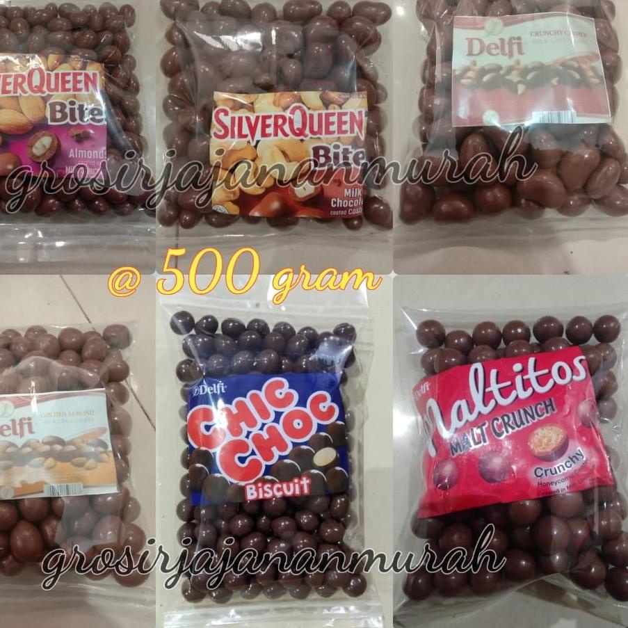 

✺ SIAP KIRIM SILVER QUEEN BITES ALMOND/ MEDE 500 GR COKLAT DELFI CHIC CHOC MALTITOS PARCEL COKELAT LEBARAN ✷