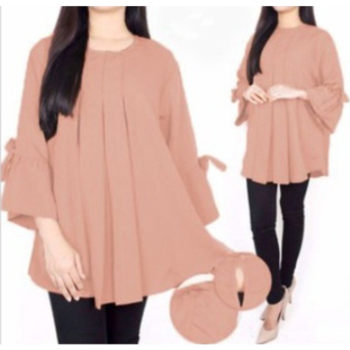 ✨LARIS✨ -Binx BLOUSE WANITA | BIG SIZE | PLAIN BLOUSE | BAJU JUMBO ERLINDA - Hitam- 1.2.23