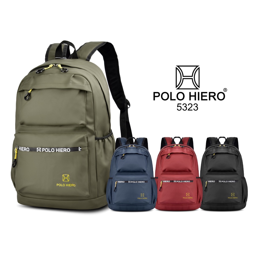 Tas Ransel Polo Hiero 5323 Tas Laptop Pria Tas Sekolah Perempuan Fashion Tas Travell Unisex Waterproof