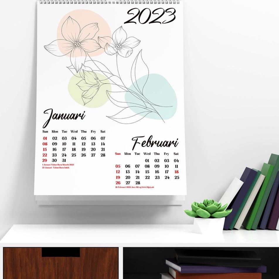 

Borong Untung Kalender Dinding Tahun 2023 Kalender A3 Flower Aesthetic Murah Kekinian