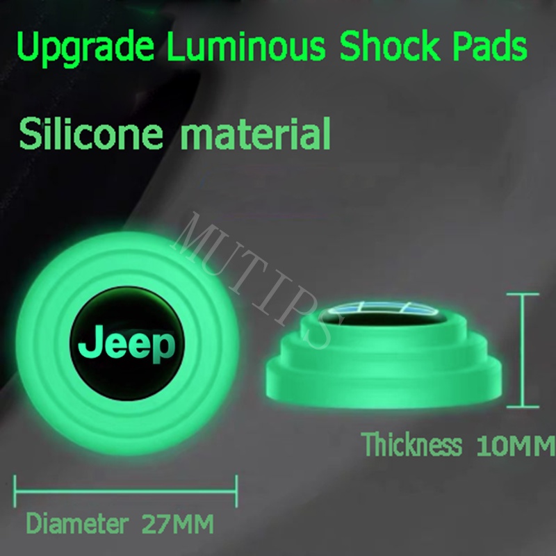 JEEP Jeep4per8 /12 /16Pcs Baru Luminous Type Car Door Trunk Anti Shock Tabrak Pad Silikon Stiker Mengurangi Kebisingan Penyangga Untuk Wrangler jk Renegade Kompas 2022 Willys Cherokee xj
