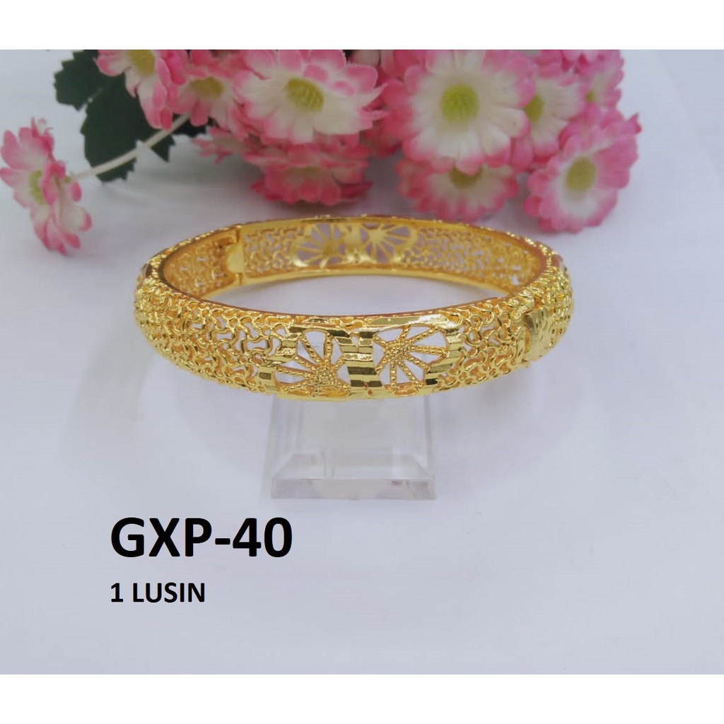 GELANG XP LINGKAR EMAS GOLD TEKSTUR ABSTRAK TERMURAH / DUNIA GELANG TERBARU