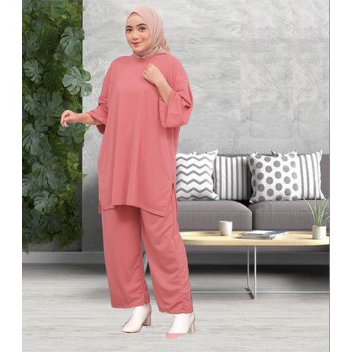 Setcel Polos Terbaru / Setelan Celana Kekinian Ld 130cm