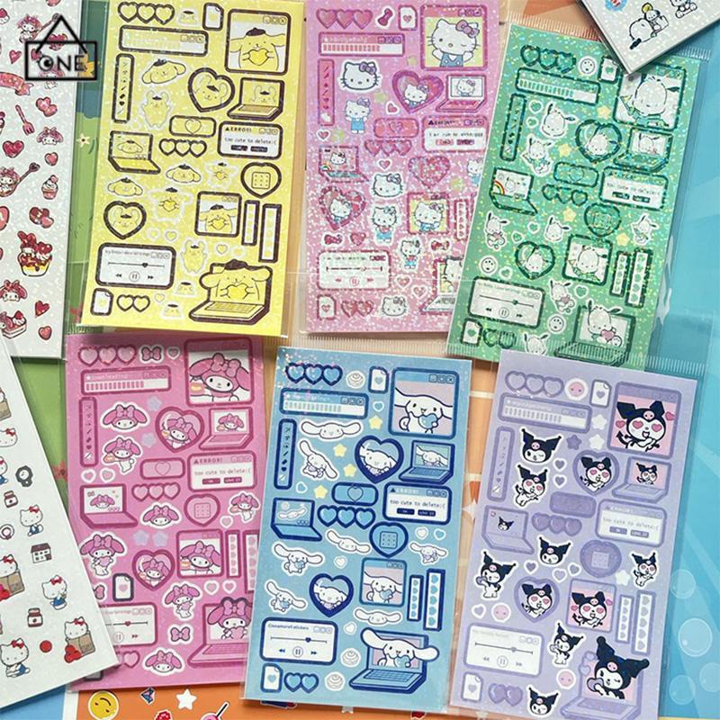 COD❤️stiker sanrio lucu kuromi steve sparkling cinnamoroll stikers jurnal toploader deco material sticker-A.one