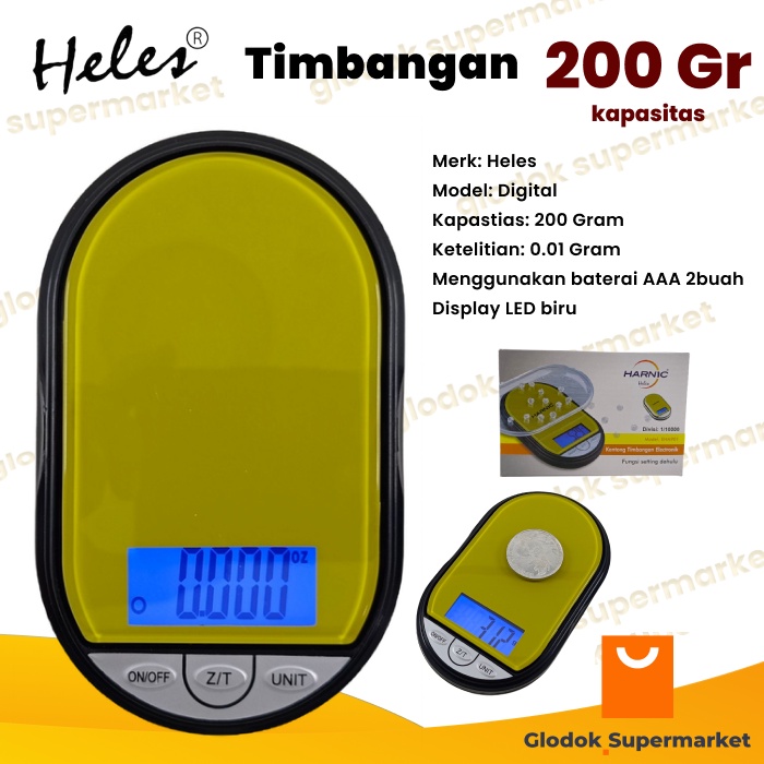 Timbangan Digital Emas Harnic Heles Scale 200 Gram 0.01g 200g EHA901