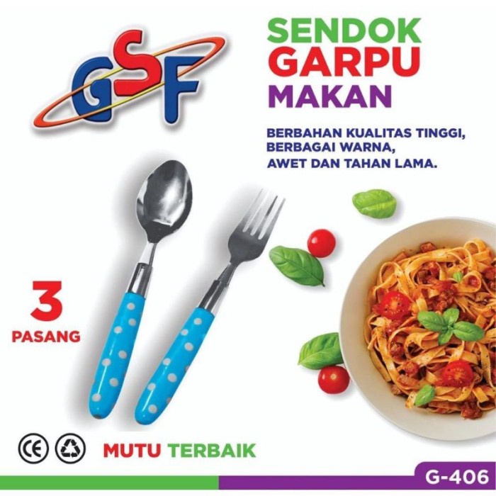 SENDOK &amp; GARPU MAKAN MEREK GSF / SENDOK BATIK / GARPU BATIK / SENDOK SETENLIS / GARPU SERTENLIS
