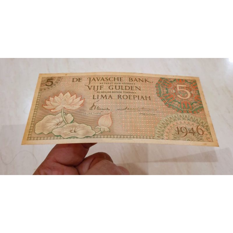 NEW-uang kuno 5 gulden 1946 Federal 3.2.23