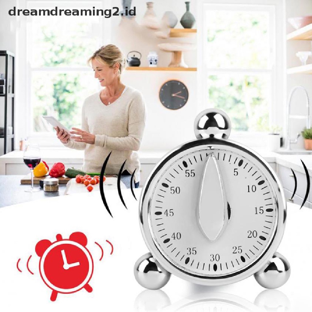 (dream) Jam Alarm Pengingat Masak Mekanik 60menit Untuk Timer Hitung Mundur Dapur.