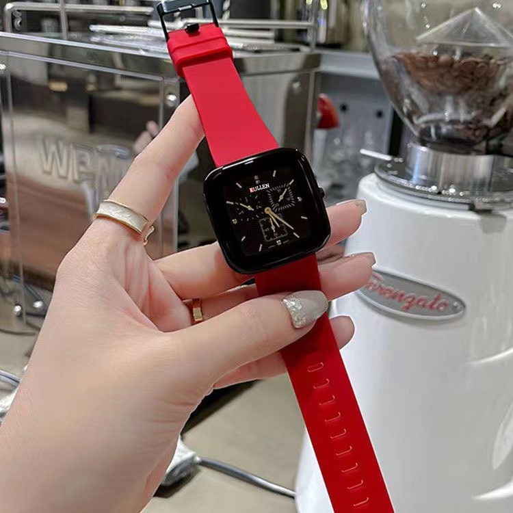 Jam Tangan Wanita Dan Pria Sporty Korean Fashion Analog Quartz Strap Silicon