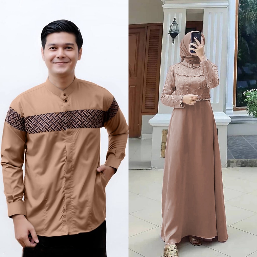 [COUPLE SPESIAL BAJU LEBARAN] COUPLE GAMIS TIARA MAXI DRESS TULLE MUTIARA - GAMIS COUPLE KEKINIAN - DRESS GAMIS REMAJA KEKINIAN