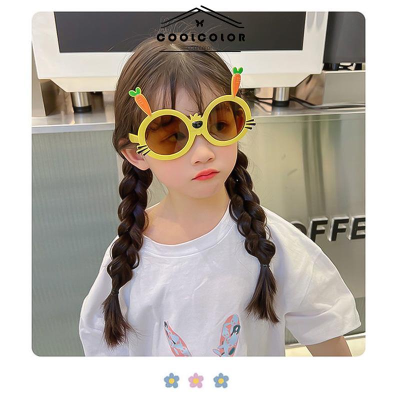 COD❤️Kacamata Hitam Kartun Telinga Kelinci Lucu Warna-Warni Sunglasses Untuk Anak- cl