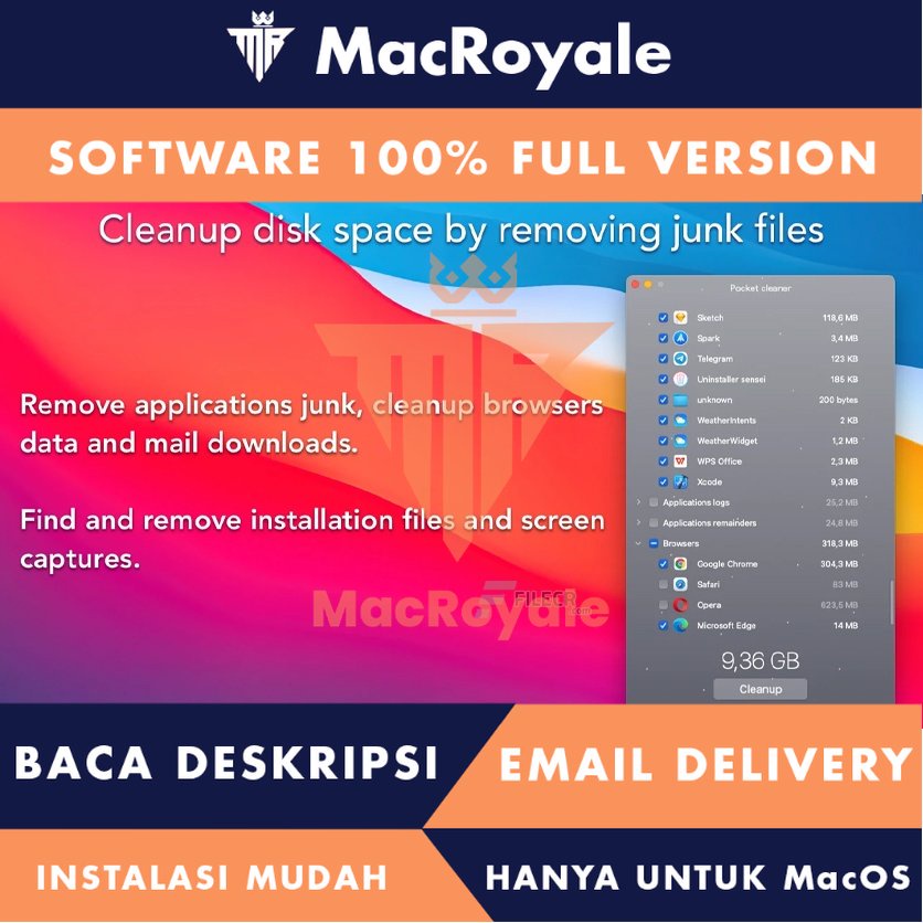 [MacOS] Pocket cleaner PRO Full Version Lifetime Full Garansi