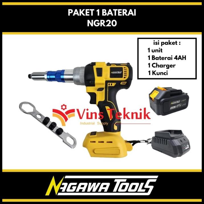 Paket 1 Baterai Rivet Baterai Blind Riveting Gun Nagawa Tools Ngr20
