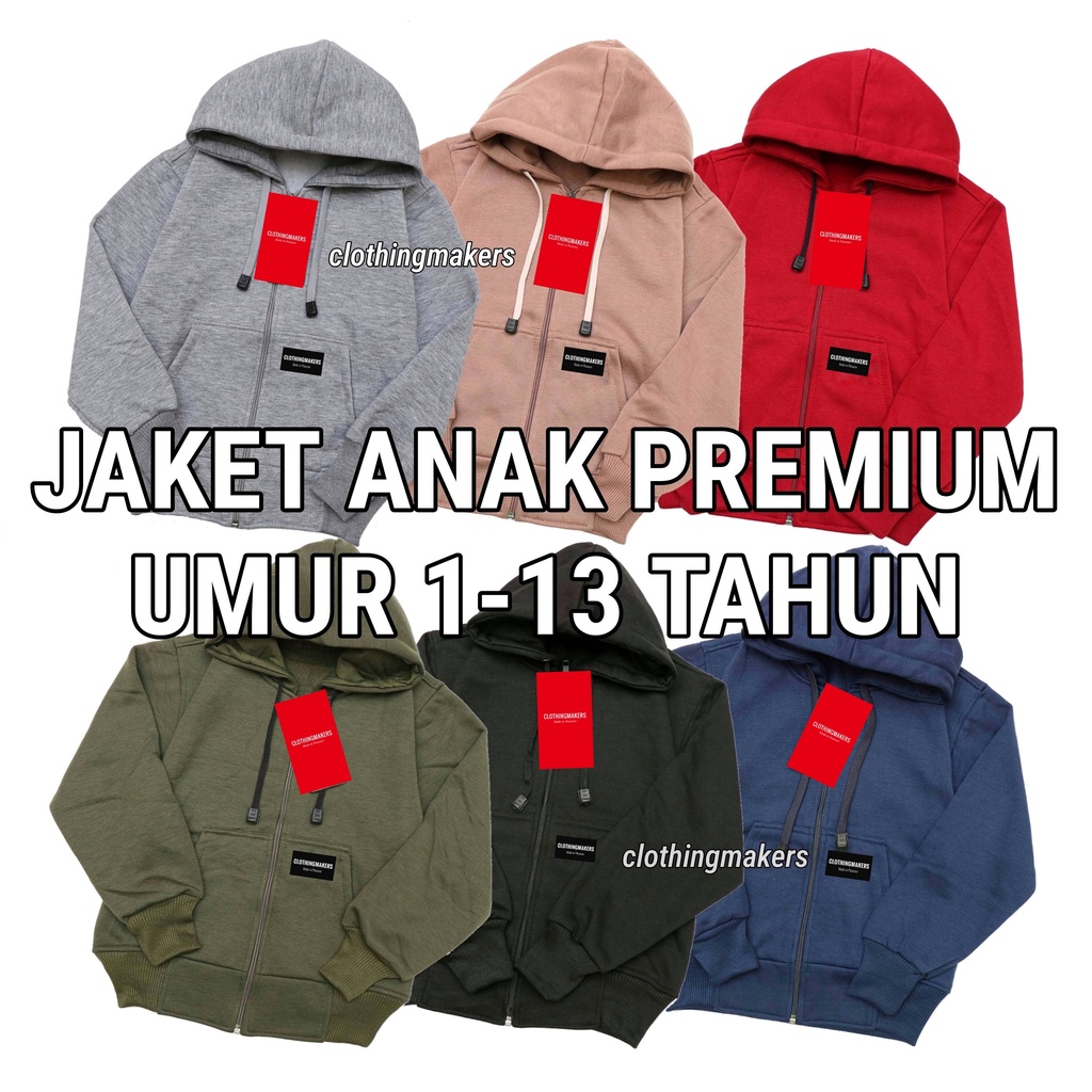 Jaket Anak Laki Laki Hoodie Anak Perempuan Polos Zipper Cowok Cewek 1 2 3 4 5 6 7 8 9 10 11 12 Tahun Import Murah