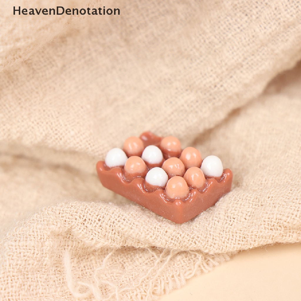 [HeavenDenotation] 6pcs 1: 12 Dollhouse Miniature Eggs Kitchen Food Model Kitchen Decor HDV