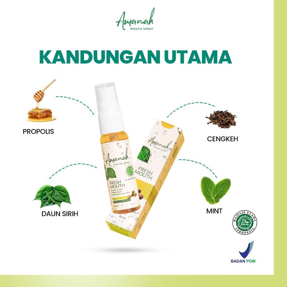 kode1h1Gv PARFUM MULUT AMANAH MOUTHSPRAY BPOM HALAL SOLUSI BAU MULUT ALAMI  - Garansi 100% asli - so