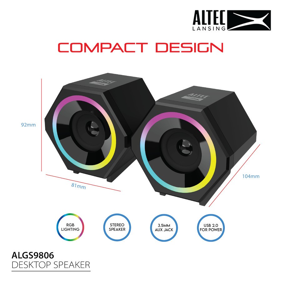 Speaker Altec Lansing ALGS9806 RGB 2.0 Channel