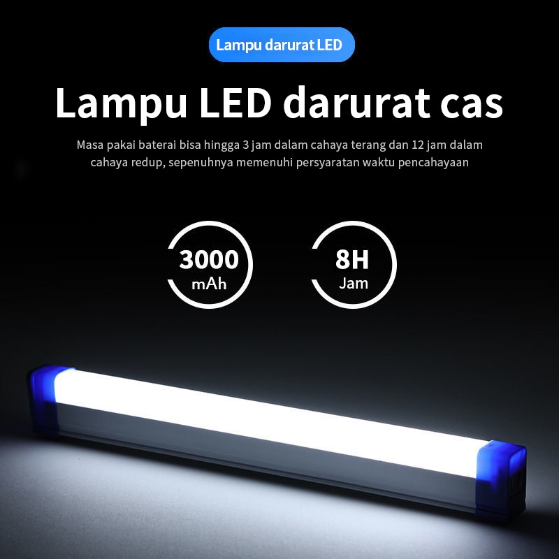 lampu neon led panjang T7 usb bolam let portable emergency lamp darurat mati lampu lid terang untuk kemping outdoor dan belajar sistem cas bisa pakai powerbank