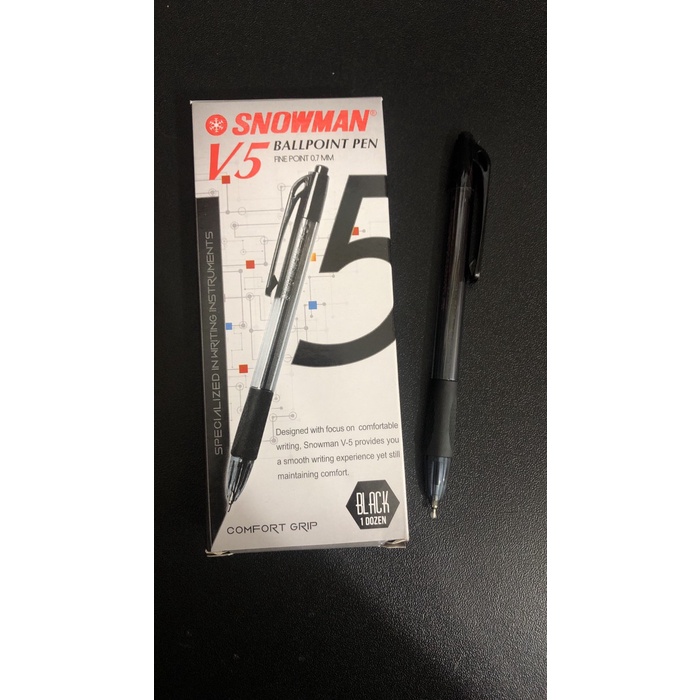 

BISA COD Pen Snowman V5 Hitam isi 12 pcs