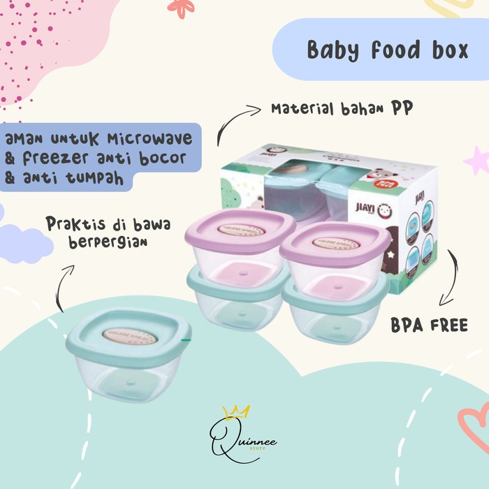 FOOD BOX CONTAINER BABY FOOD ISI 4 PCS