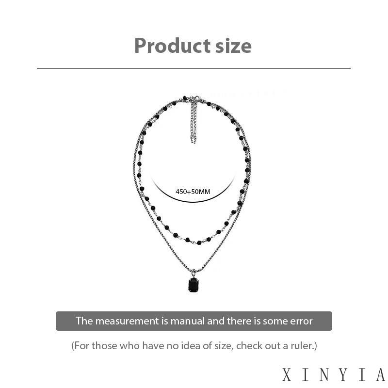 【COD】Kalung Dora Stevenson Payet 2 Layer Black Diamond Fashion Necklace