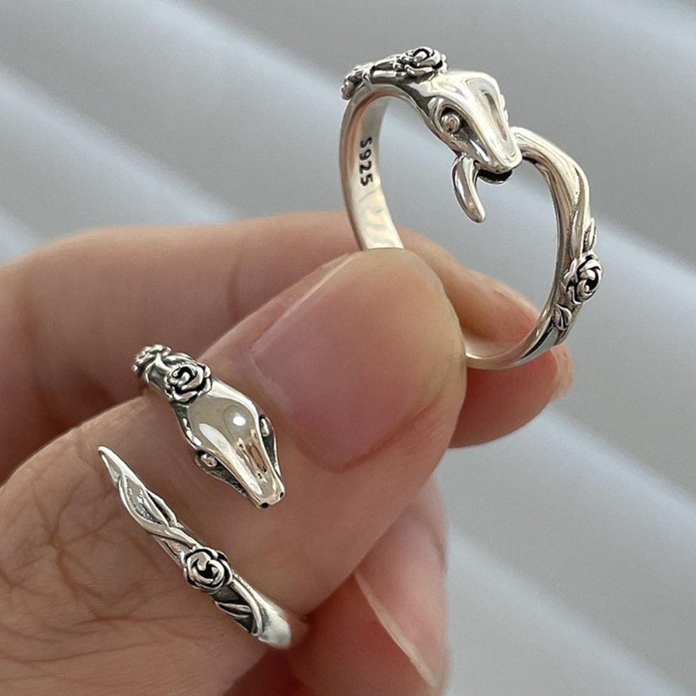 Mxbeauty Cincin Terbuka Wanita Tidak Teratur Retro Punk Untuk Pria Temperamen Gadis Gaya Korea Rings
