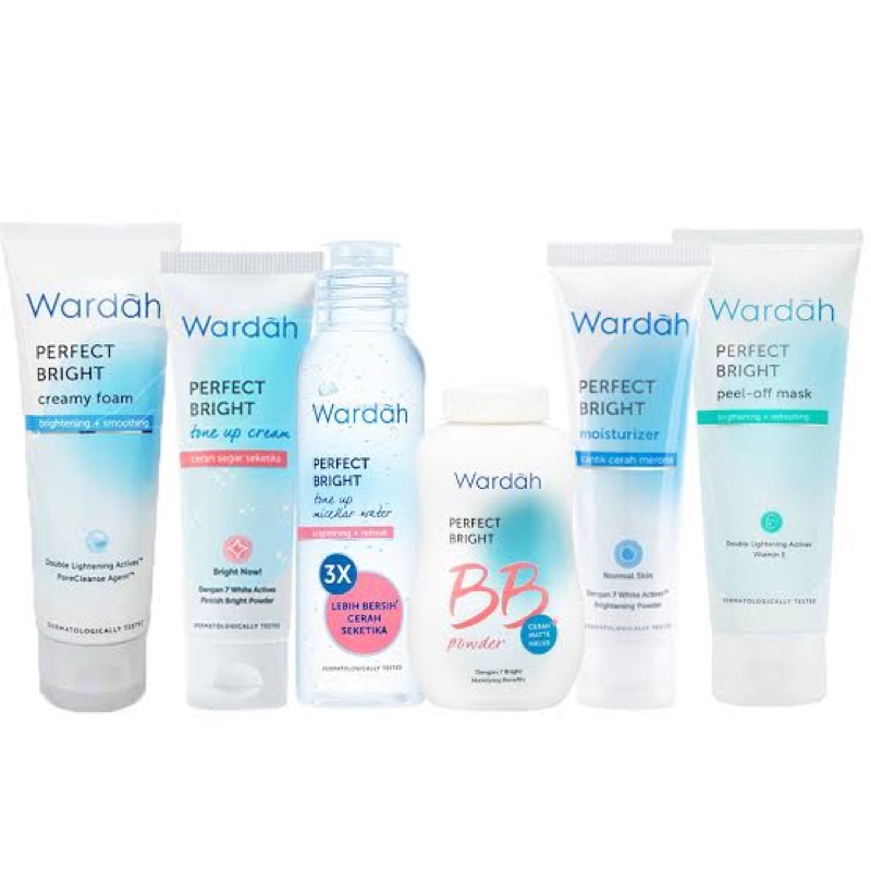 Qeila - Wardah Perfect Bright Series - Creamy Foam Brightening/Moisturizer/Tone Up Cream/Micellar Water